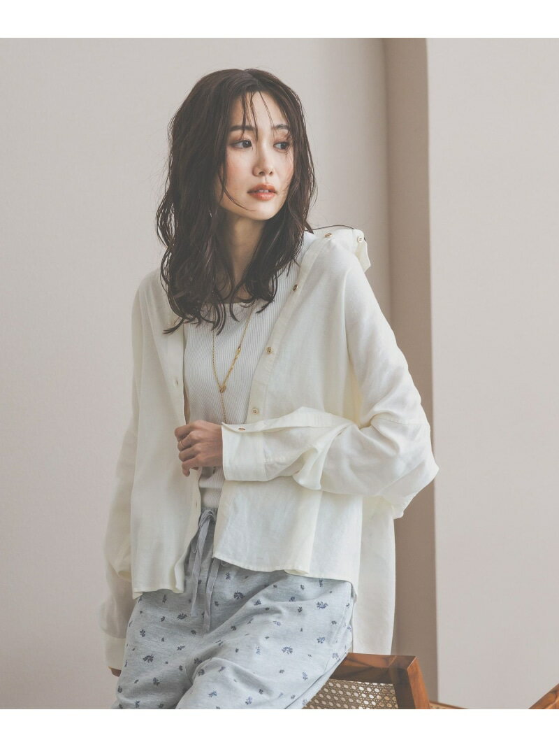French Linen Long-Sleeve Shirt / 601244 GLOBAL WORK Tops Shirts & Blouses Blue Green Yellow White Navy Brown Pink [Free Shipping] [Rakuten Fashion]