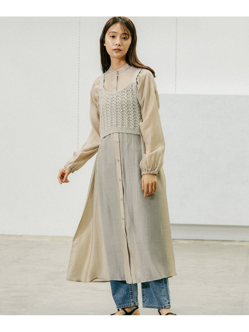 【SALE/70%OFF】シアーシャツワンピース*ビスチェSET/138809 GLOBAL WORK グローバルワーク トップス ベスト・ジレ グレー ブラッ...