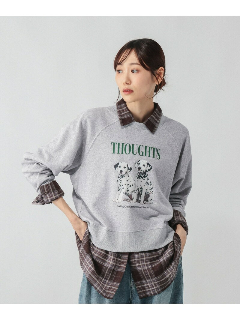 FF/スウェット/1068086 GLOBAL WORK グローバルワーク トップス カットソー・Tシャツ ブルー ピンク ホワイト ネイビー ブラック グレー【送料無料】[Rakuten Fashion] globalwork-10024375 GLOBAL WORK/グローバルワーク サンプル画像2
