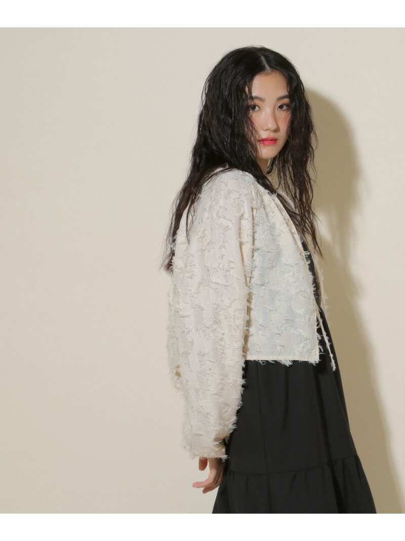 【SALE／50%OFF】ジャガードボレロ/一部店舗限定/599661 GLOBAL WORK グローバルワーク トップス シャツ・ブラウス ホワイト ブラック【RBA_E】[Rakuten Fashion] globalwork-10021766 GLOBAL WORK/グローバルワーク サンプル画像2