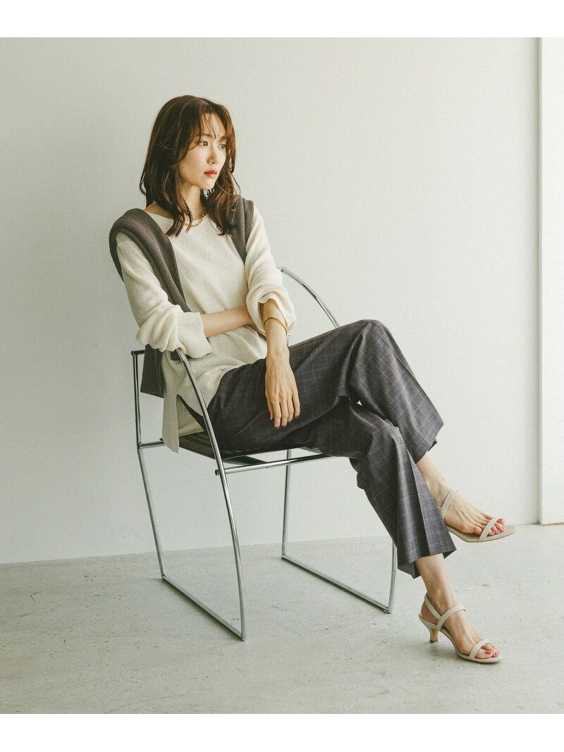 ウツクシイージーストレート柄パンツ/575289 GLOBAL WORK グローバルワーク パンツ その他のパンツ ネイビー グレー[Rakuten Fashion] globalwork-10021736 GLOBAL WORK/グローバルワーク サンプル画像3