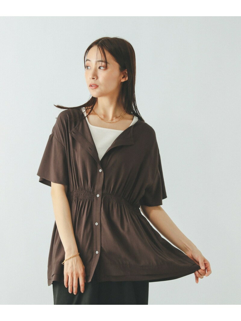 【SALE／40%OFF】さらさらリラックスシャーリング半袖/571304 GLOBAL WORK グローバルワーク トップス シャツ・ブラウス ホワイト レッド ブラウン【RBA_E】[Rakuten Fashion] globalwork-10021309 GLOBAL WORK/グローバルワーク サンプル画像3