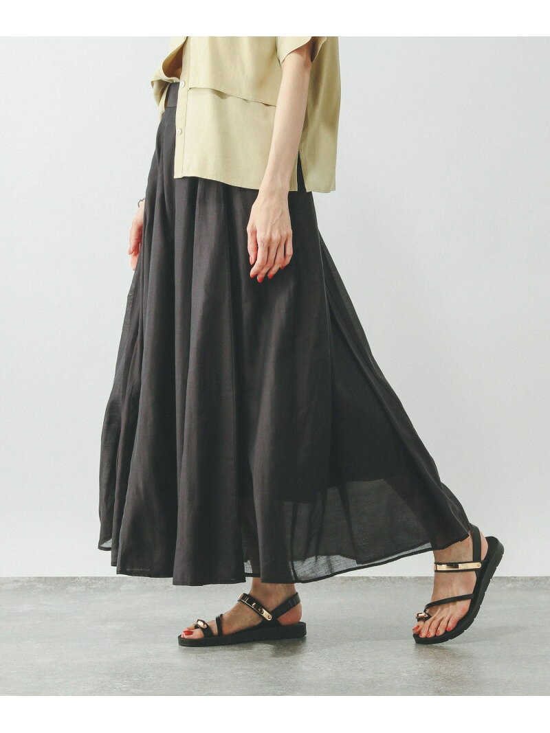 【SALE／76%OFF】シアータックフレアスカート/253432 GLOBAL WORK グローバルワーク スカート ロング・マキシスカート ホワイト ブラック【RBA_E】[Rakuten Fashion] globalwork-10020443 GLOBAL WORK/グローバルワーク サンプル画像2