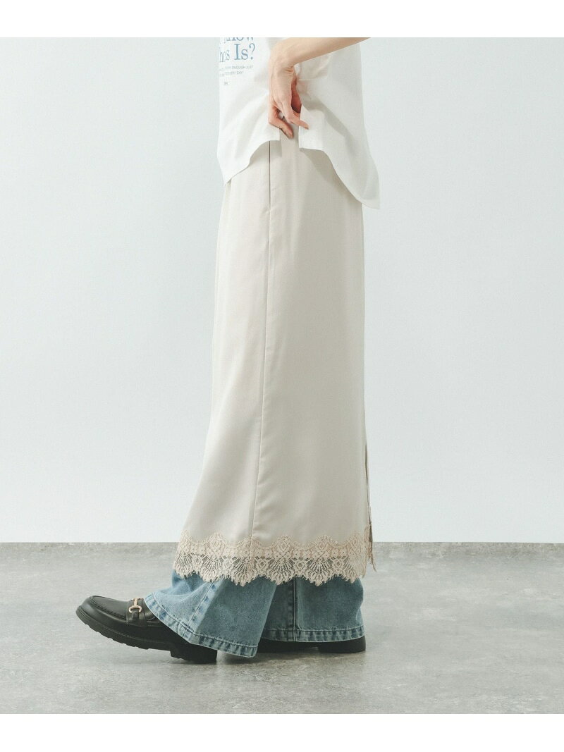 【SALE／60%OFF】サテンレーススカート/661715 GLOBAL WORK グローバルワーク スカート ロング・マキシスカート ブラック ホワイト【RBA_E】[Rakuten Fashion] globalwork-10022933 GLOBAL WORK/グローバルワーク パッケージ画像