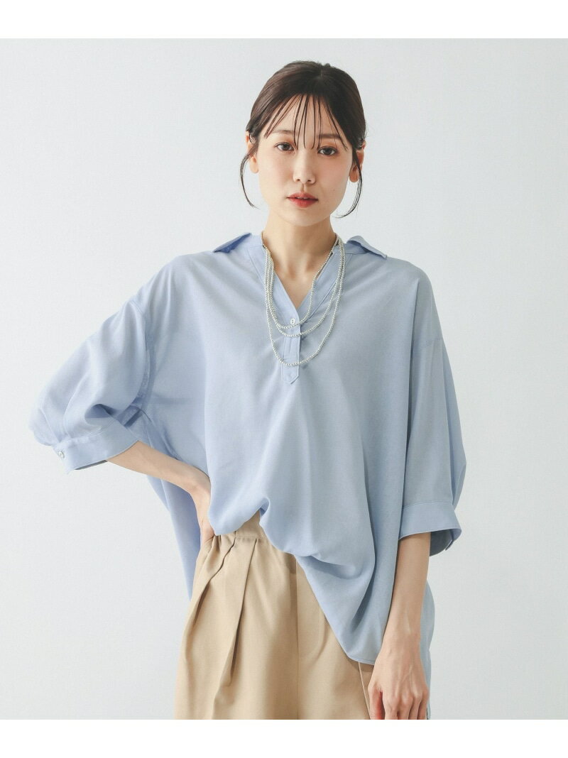 樂天商城 - イージーケアリネンスキッパー5分袖/657938 GLOBAL WORK グローバルワーク トップス シャツ・ブラウス ブラック ブラウン ブルー ホワイト【送料無料】[Rakuten Fashion]