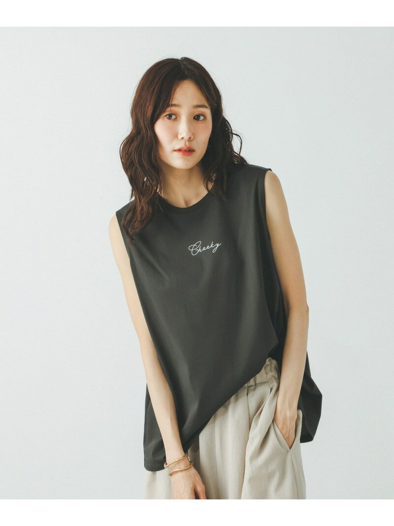 リッチクリーンプリントノースリーブ/806448 GLOBAL WORK グローバルワーク トップス ノースリーブ・タンクトップ ブラック[Rakuten Fashion] globalwork-10023662 GLOBAL WORK/グローバルワーク サンプル画像2