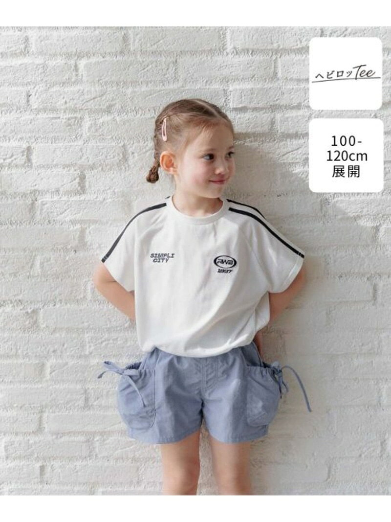 乐天商城 - 【SALE／50%OFF】100-120cm展開/ヘビロッTEEドロスト半袖/326107 GLOBAL WORK グローバルワーク トップス カットソー・Tシャツ ホワイト ブルー【RBA_E】[Rakuten Fashion]