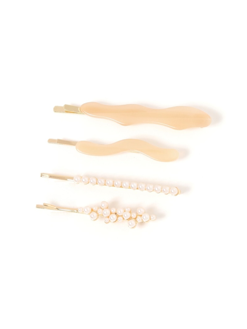 樂天商城 - 【SALE／40%OFF】ヘアピン4点SET/132108 GLOBAL WORK グローバルワーク ヘアアクセサリー バレッタ・ヘアクリップ・ヘアピン ブラウン グレー ホワイト【RBA_E】[Rakuten Fashion]