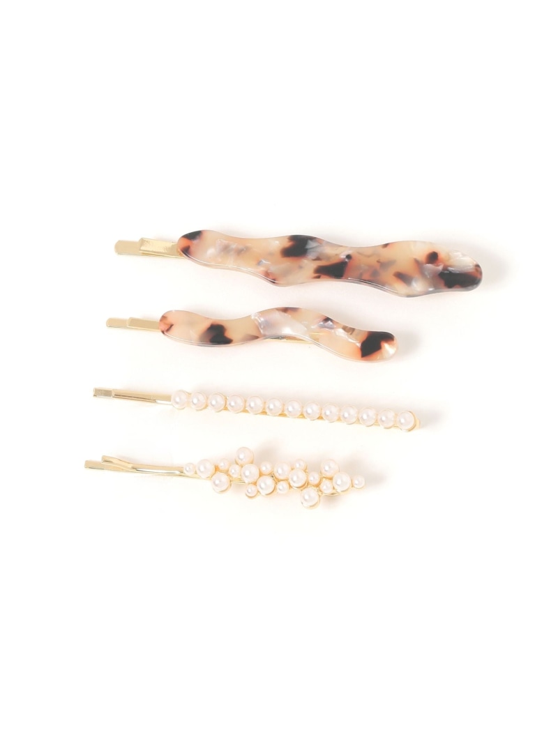 【SALE／40%OFF】ヘアピン4点SET/132108 GLOBAL WORK グローバルワーク ヘアアクセサリー バレッタ・ヘアクリップ・ヘアピン ブラウン グレー ホワイト【RBA_E】[Rakuten Fashion] globalwork-10019382 GLOBAL WORK/グローバルワーク サンプル画像3