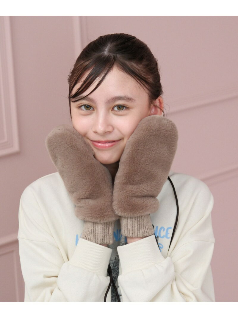 洗えるフワフワミトン/キッズ/595547 GLOBAL WORK グローバルワーク ファッション雑貨 手袋 ホワイト ..