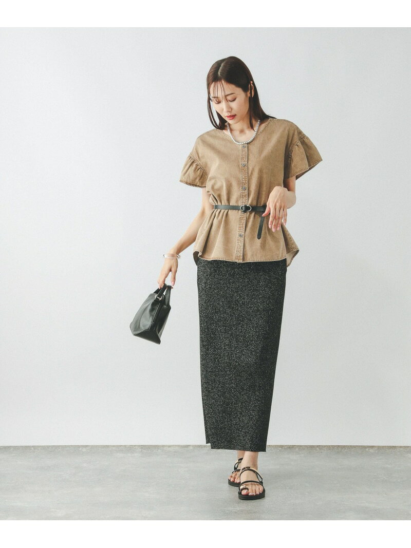【SALE／50%OFF】デニムフリルブラウス/571291 GLOBAL WORK グローバルワーク トップス シャツ・ブラウス ブルー ベージュ【RBA_E】[Rakuten Fashion] globalwork-10021336 GLOBAL WORK/グローバルワーク サンプル画像3