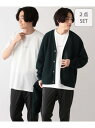 【SALE/50%OFF】トクトク2SETカーデ*プリントT/323111 GLOBAL WORK グローバルワーク トップス カーディガン ネイビー グリーン...