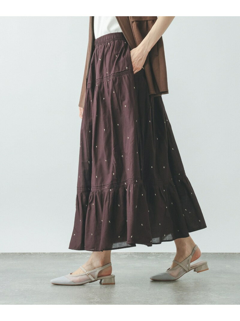 【SALE／60%OFF】meets India/ティアード刺繍スカート/625306 GLOBAL WORK グローバルワーク スカート ロング・マキシスカート ブラック ホワイト ブラウン【RBA_E】[Rakuten Fashion] globalwork-10023184 GLOBAL WORK/グローバルワーク サンプル画像3