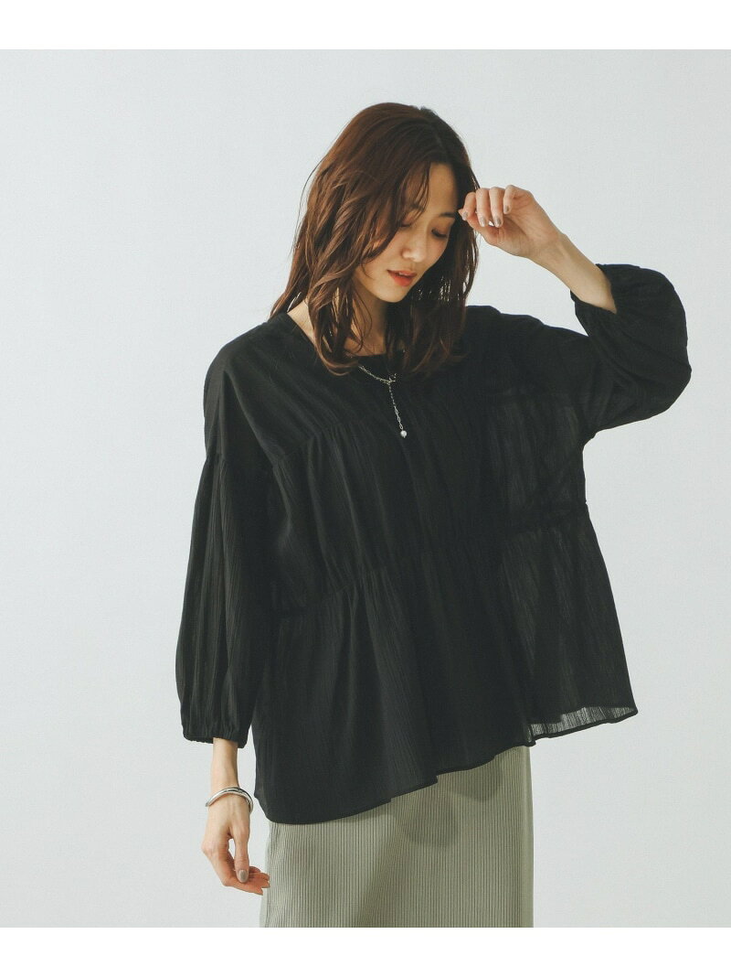【SALE／50%OFF】エアリーリラックスリボンカーディガン/636663 GLOBAL WORK グローバルワーク トップス シャツ・ブラウス ブラック ブルー ホワイト【RBA_E】[Rakuten Fashion] globalwork-10023185 GLOBAL WORK/グローバルワーク サンプル画像3