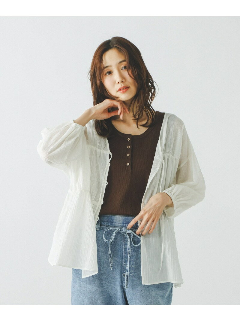 【SALE／50%OFF】エアリーリラックスリボンカーディガン/636663 GLOBAL WORK グローバルワーク トップス シャツ・ブラウス ブラック ブルー ホワイト【RBA_E】[Rakuten Fashion] globalwork-10023185 GLOBAL WORK/グローバルワーク サンプル画像2