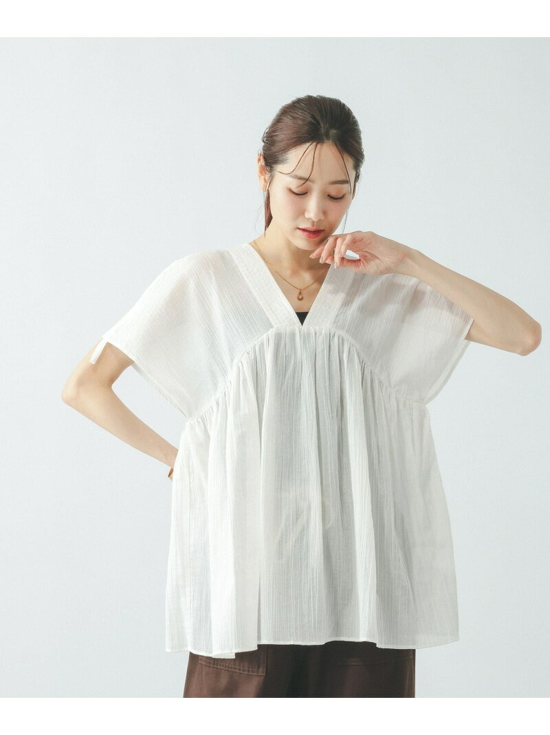 【SALE／44%OFF】エアリーリラックスギャザーブラウス/636648 GLOBAL WORK グローバルワーク トップス シャツ・ブラウス ブラック イエロー ブラウン ホワイト【RBA_E】[Rakuten Fashion] globalwork-10023183 GLOBAL WORK/グローバルワーク サンプル画像2
