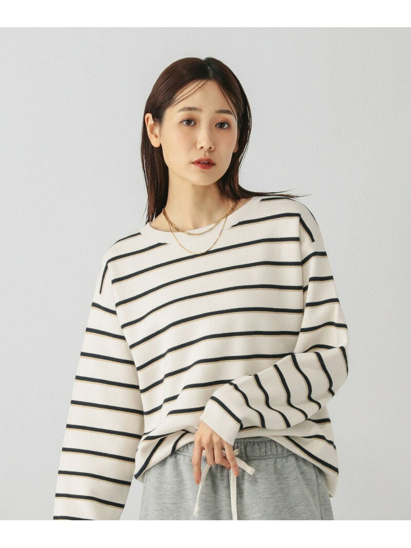 【SALE／50%OFF】スウェットライクボーダープルオーバー/601626 GLOBAL WORK グローバルワーク トップス ニット グレー ホワイト【RBA_E】[Rakuten Fashion] globalwork-10022488 GLOBAL WORK/グローバルワーク サンプル画像2