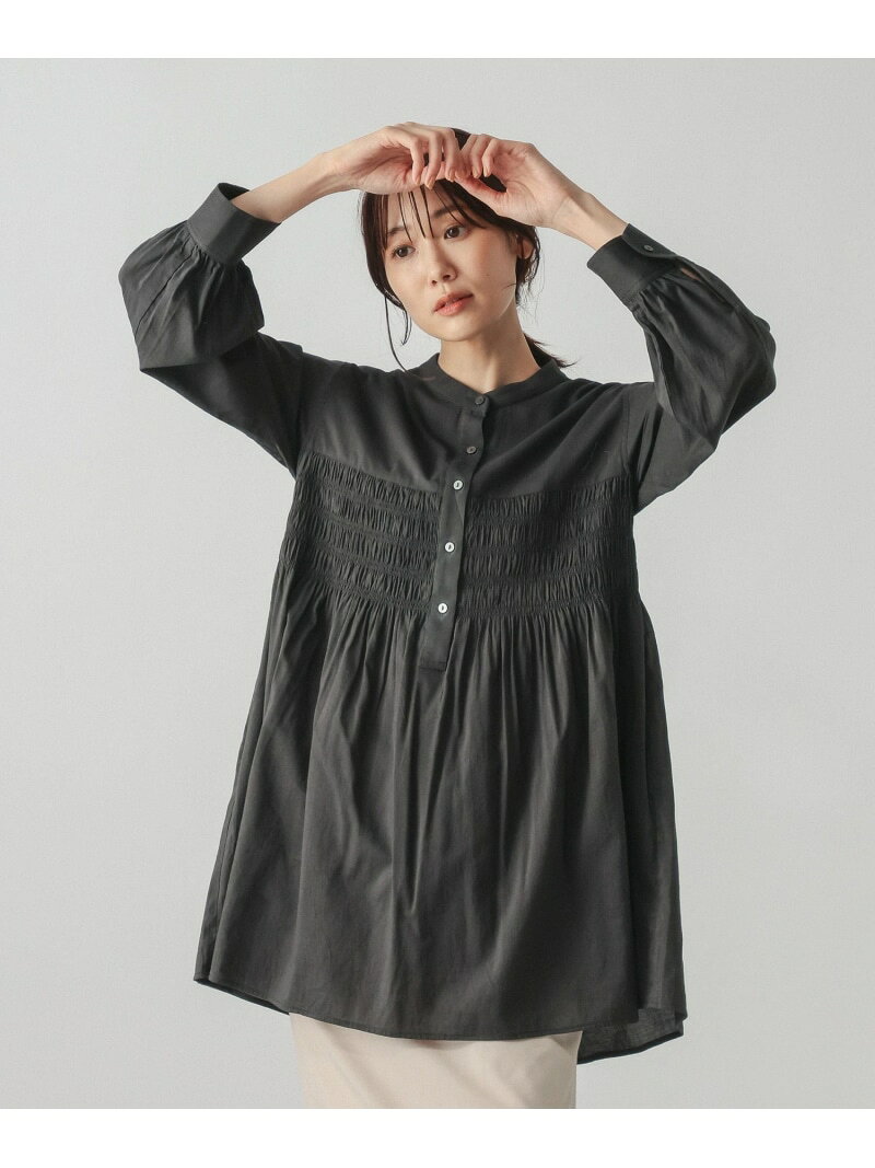 シャーリングシャツチュニック/ 1063248 GLOBAL WORK グローバルワーク トップス シャツ・ブラウス グレー ホワイト パープル【送料無料】[Rakuten Fashion] globalwork-10024197 GLOBAL WORK/グローバルワーク サンプル画像2