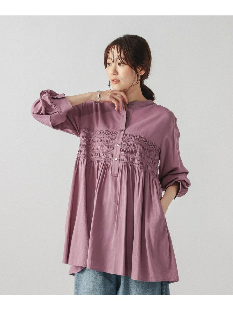 シャーリングシャツチュニック/ 1063248 GLOBAL WORK グローバルワーク トップス シャツ・ブラウス グレー ホワイト パープル【送料無料】[Rakuten Fashion] globalwork-10024197 GLOBAL WORK/グローバルワーク サンプル画像3