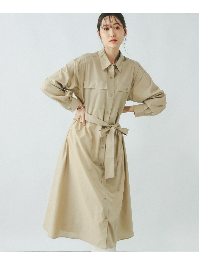 【SALE／68%OFF】イージケアシャツワンピース/283768 GLOBAL WORK グローバルワーク ワンピース・ドレス ワンピース ベージュ ホワイト ネイビー ブルー【RBA_E】[Rakuten Fashion] globalwork-10020599 GLOBAL WORK/グローバルワーク サンプル画像3