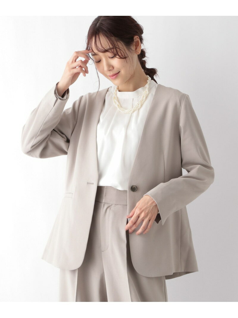 【SALE／30%OFF】お手入れらくらくSET UPノーカラージャケット/MATINEE LINE GLOBAL WORK グローバルワーク ジャケット・アウター ノーカラージャケット グレー ブラック ベージュ【RBA_E】【送料無料】[Rakuten Fashion]