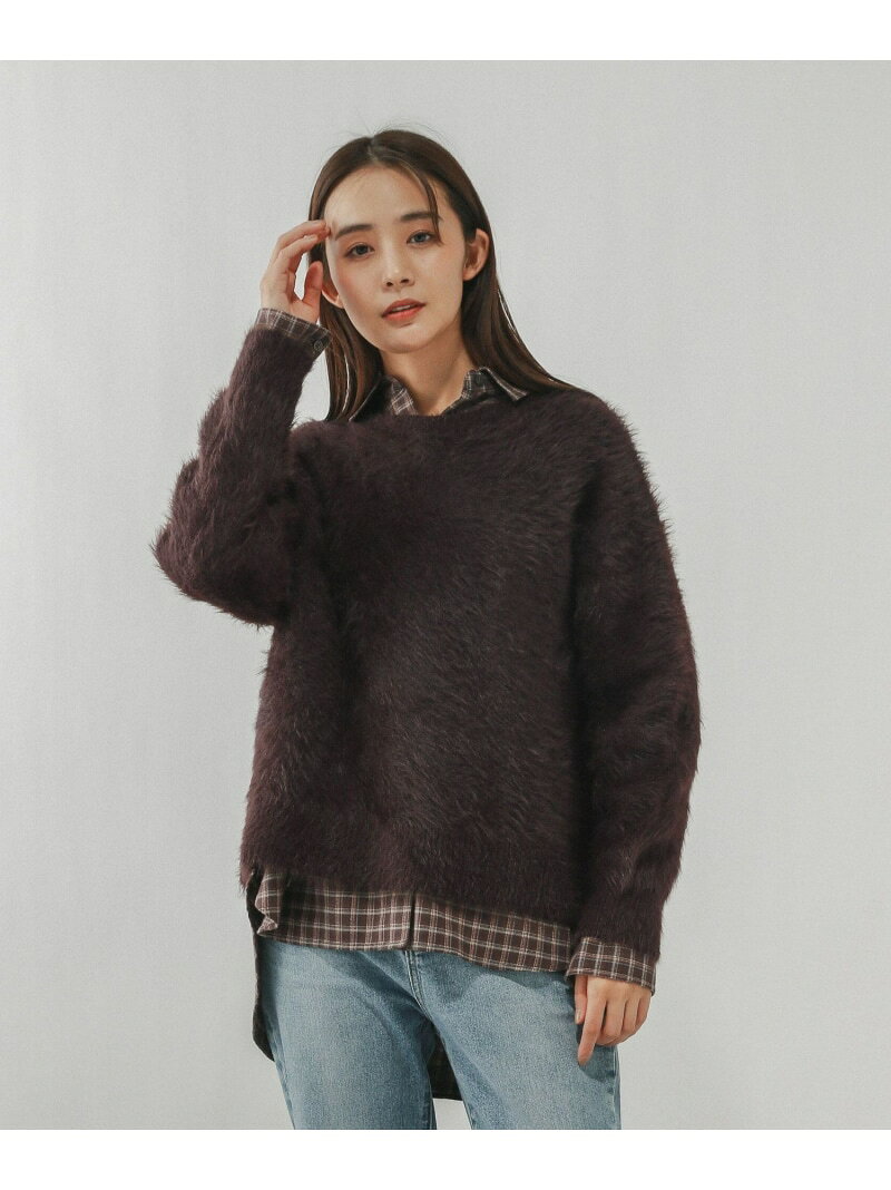 【SALE／33%OFF】シャギークルーネックプルオーバー/611263 GLOBAL WORK グローバルワーク トップス ニット ブラウン グレー【RBA_E】[Rakuten Fashion] globalwork-10022404 GLOBAL WORK/グローバルワーク サンプル画像3