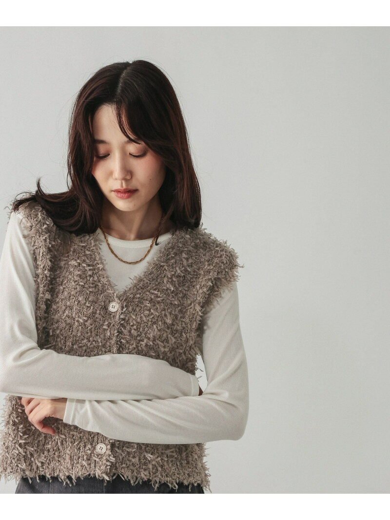 テープヤーンベスト/1048958 GLOBAL WORK グローバルワーク トップス ベスト・ジレ ホワイト ブラウン【送料無料】[Rakuten Fashion] globalwork-10024154 GLOBAL WORK/グローバルワーク サンプル画像3
