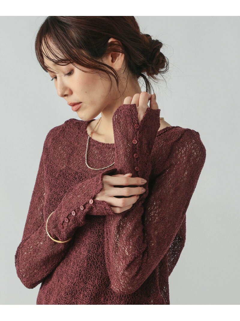 【玉井詩織さん着用】ラッセルレース袖ボタンプルオーバー/1054145 GLOBAL WORK グローバルワーク トップス カットソー・Tシャツ ホワイト ブラック[Rakuten Fashion] globalwork-10024153 GLOBAL WORK/グローバルワーク サンプル画像3