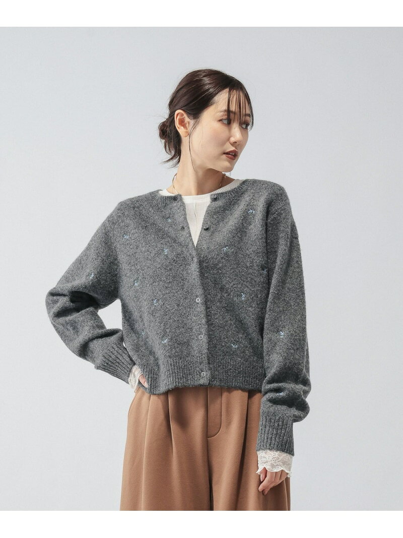 フワフワHugme刺繍カーディガン/759461 GLOBAL WORK グローバルワーク トップス カーディガン ブルー ネイビー ホワイト【先行予約】*【送料無料】[Rakuten Fashion] globalwork-10024636 GLOBAL WORK/グローバルワーク サンプル画像3