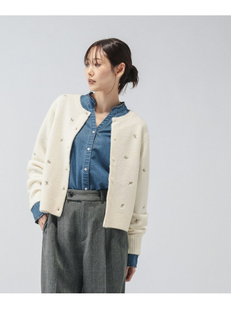 フワフワHugme刺繍カーディガン/759461 GLOBAL WORK グローバルワーク トップス カーディガン ブルー ネイビー ホワイト【先行予約】*【送料無料】[Rakuten Fashion] globalwork-10024636 GLOBAL WORK/グローバルワーク サンプル画像2