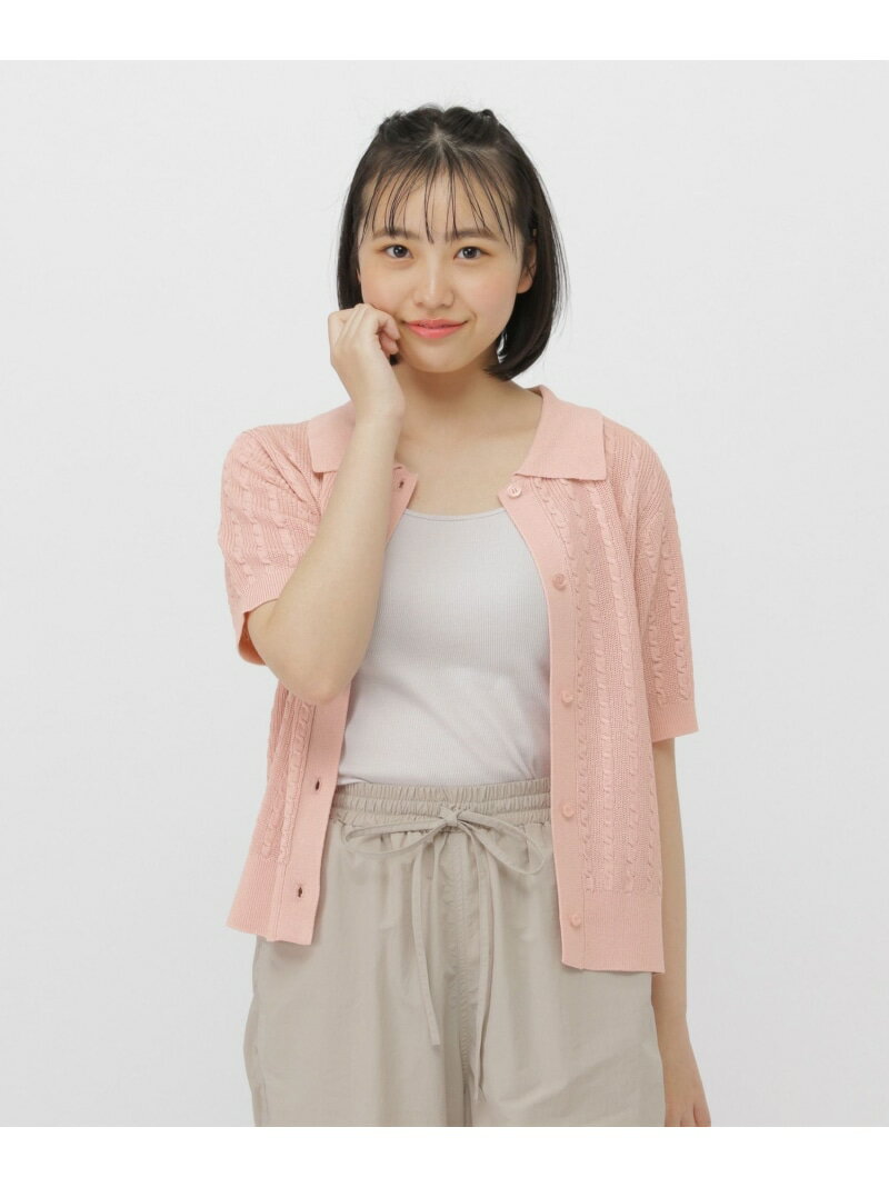 樂天商城 - サマーニットカーディガン/AND YUA ANY/638800 GLOBAL WORK グローバルワーク トップス カーディガン ブラック ホワイト[Rakuten Fashion]