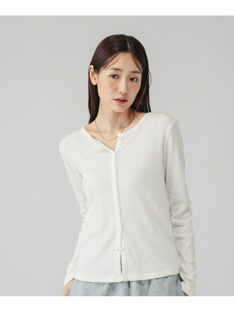 アイレットカーディガン/1067228 GLOBAL WORK グローバルワーク トップス カーディガン ホワイト ブラック[Rakuten Fashion] globalwork-10024377 GLOBAL WORK/グローバルワーク サンプル画像2