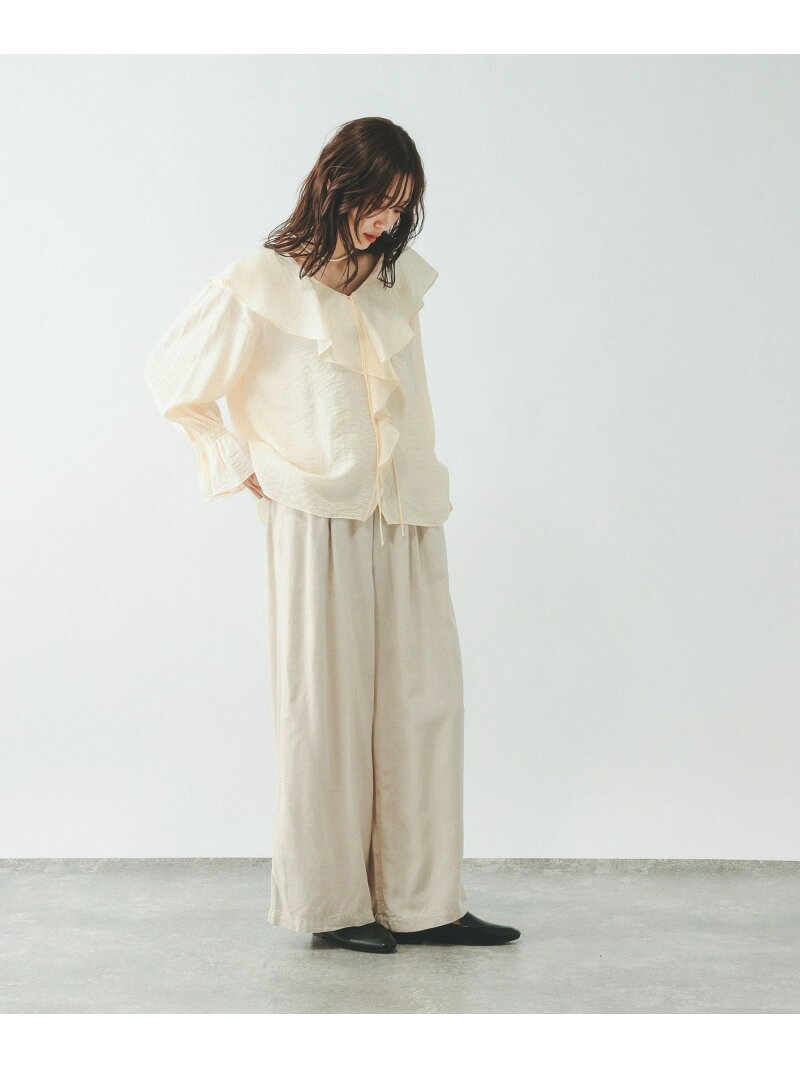 【SALE／30%OFF】フリルスキッパーブラウス/660970 GLOBAL WORK グローバルワーク トップス シャツ・ブラウス ホワイト ベージュ【RBA_E】[Rakuten Fashion] globalwork-10023054 GLOBAL WORK/グローバルワーク サンプル画像3
