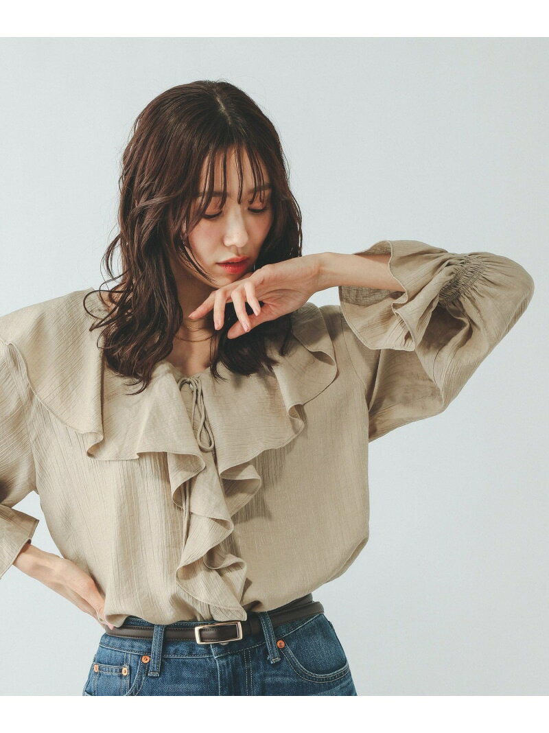 【SALE／30%OFF】フリルスキッパーブラウス/660970 GLOBAL WORK グローバルワーク トップス シャツ・ブラウス ホワイト ベージュ【RBA_E】[Rakuten Fashion] globalwork-10023054 GLOBAL WORK/グローバルワーク サンプル画像2