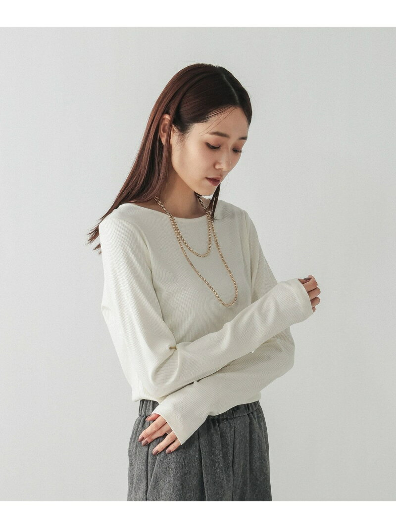 【SALE／40%OFF】Fffit エフィット/リブボートネック長袖T/612403 GLOBAL WORK グローバルワーク トップス カットソー・Tシャツ ブラウン ホワイト ブラック【RBA_E】[Rakuten Fashion] globalwork-10022370 GLOBAL WORK/グローバルワーク サンプル画像2