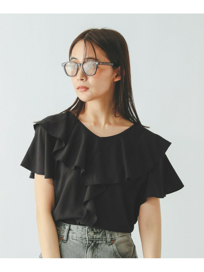 【SALE／40%OFF】さらさらリラックスフリル半袖/一部店舗限定/571310 GLOBAL WORK グローバルワーク トップス シャツ・ブラウス ブラック ブラウン【RBA_E】[Rakuten Fashion] globalwork-10021354 GLOBAL WORK/グローバルワーク サンプル画像2