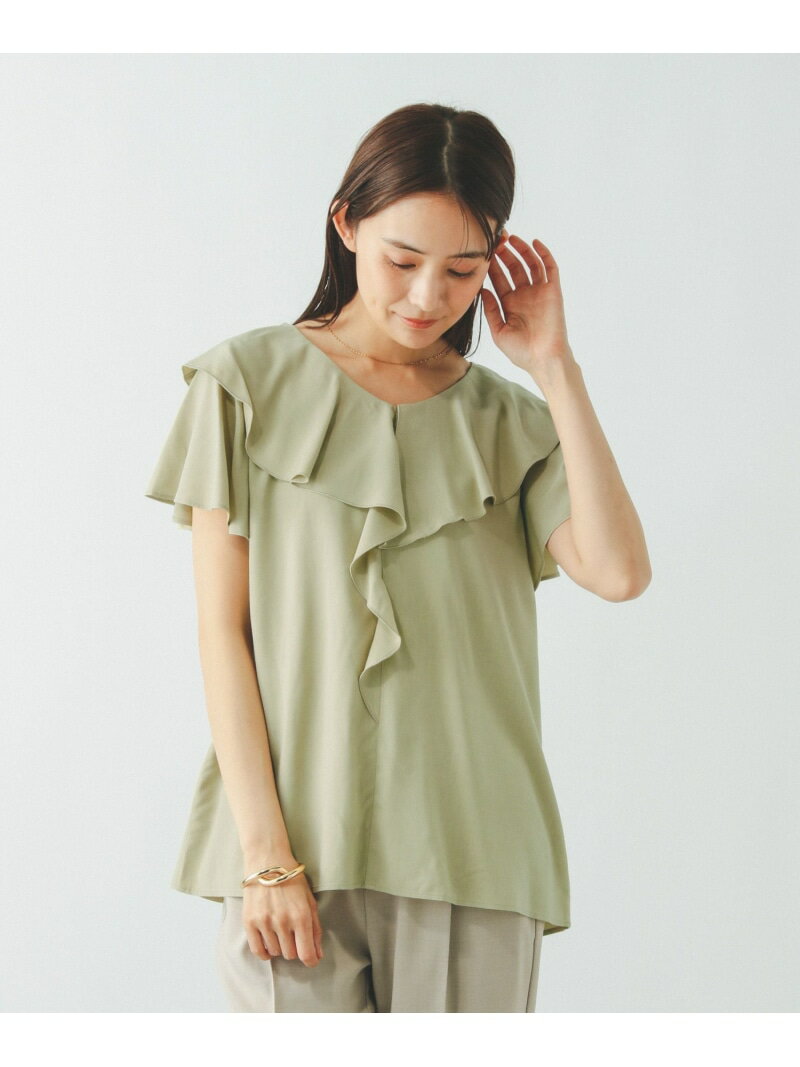 【SALE／40%OFF】さらさらリラックスフリル半袖/一部店舗限定/571310 GLOBAL WORK グローバルワーク トップス シャツ・ブラウス ブラック ブラウン【RBA_E】[Rakuten Fashion] globalwork-10021354 GLOBAL WORK/グローバルワーク サンプル画像3