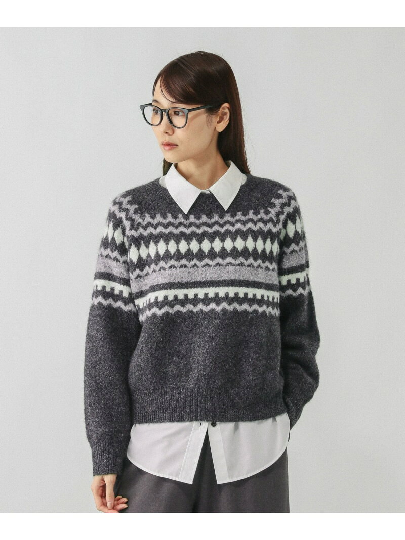 乐天商城 - 【SALE／30%OFF】フェアアイル柄ニットプルオーバー/606417 GLOBAL WORK グローバルワーク トップス ニット グレー ベージュ【RBA_E】[Rakuten Fashion]