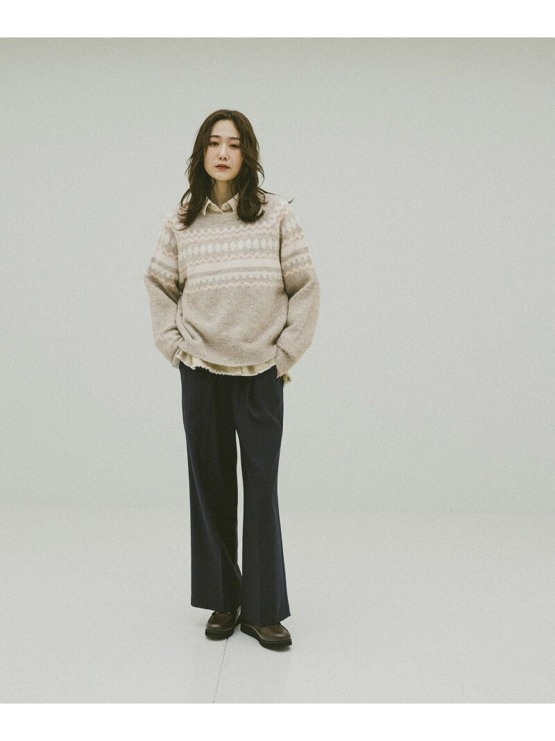 【SALE／30%OFF】フェアアイル柄ニットプルオーバー/606417 GLOBAL WORK グローバルワーク トップス ニット グレー ベージュ【RBA_E】[Rakuten Fashion] globalwork-10022211 GLOBAL WORK/グローバルワーク サンプル画像3