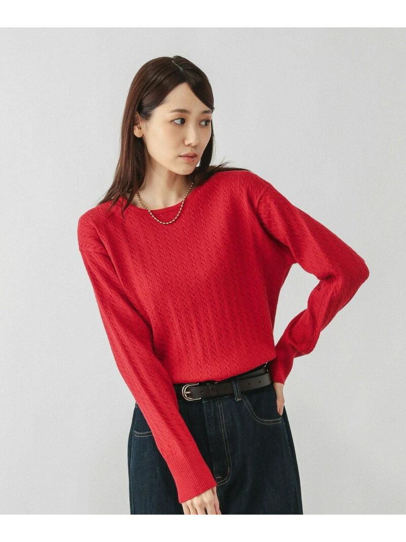 【SALE／52%OFF】洗えるケーブルプルオーバー/606611 GLOBAL WORK グローバルワーク トップス ニット グレー ブルー ネイビー ホワイト レッド【RBA_E】[Rakuten Fashion] globalwork-10022216 GLOBAL WORK/グローバルワーク サンプル画像3