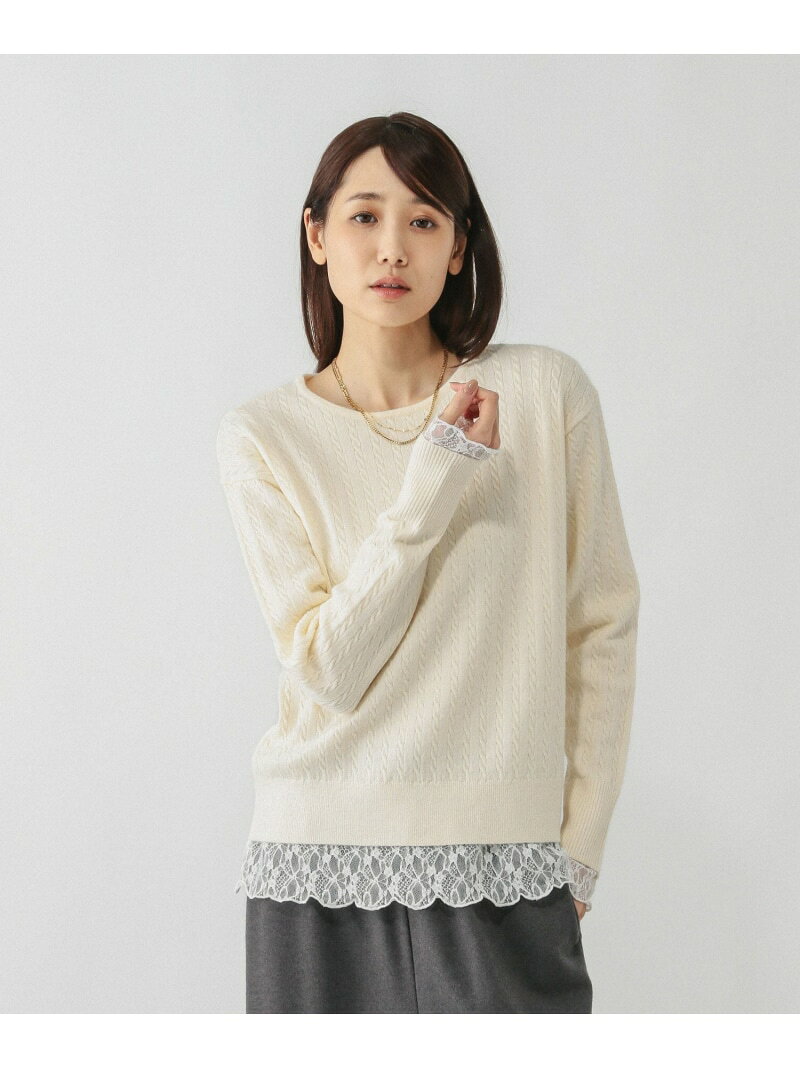 【SALE／52%OFF】洗えるケーブルプルオーバー/606611 GLOBAL WORK グローバルワーク トップス ニット グレー ブルー ネイビー ホワイト レッド【RBA_E】[Rakuten Fashion] globalwork-10022216 GLOBAL WORK/グローバルワーク サンプル画像2