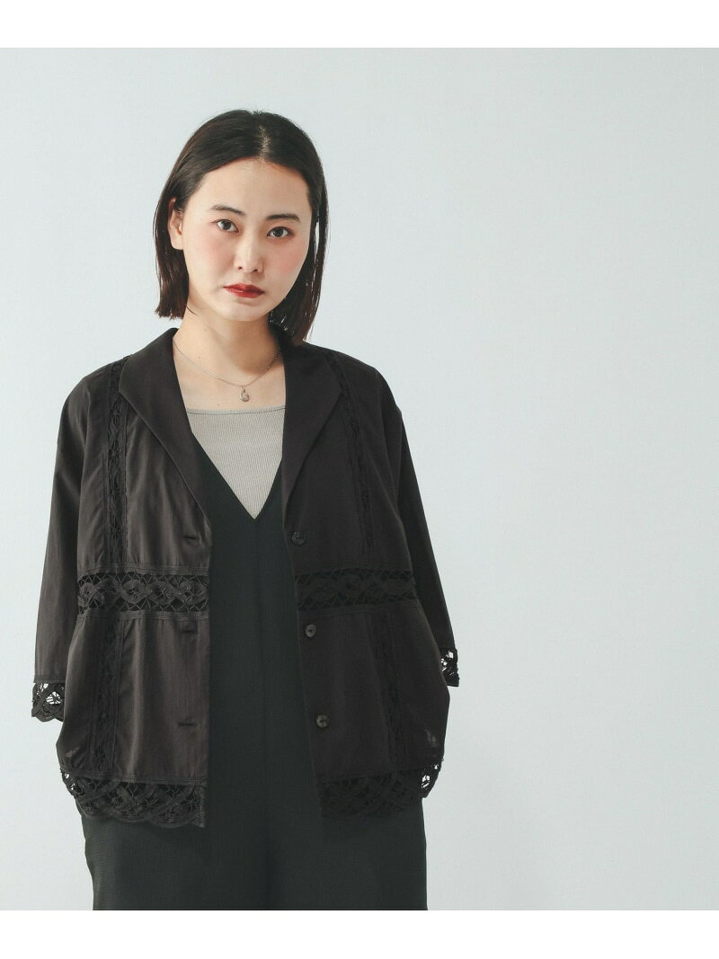 【SALE／40%OFF】バテンレースジャケット半袖/一部店舗限定/667598 GLOBAL WORK グローバルワーク ジャケット・アウター テーラードジャケット・ブレザー ブラック ホワイト【RBA_E】【送料無料】[Rakuten Fashion] globalwork-10023604 GLOBAL WORK/グローバルワーク サンプル画像2