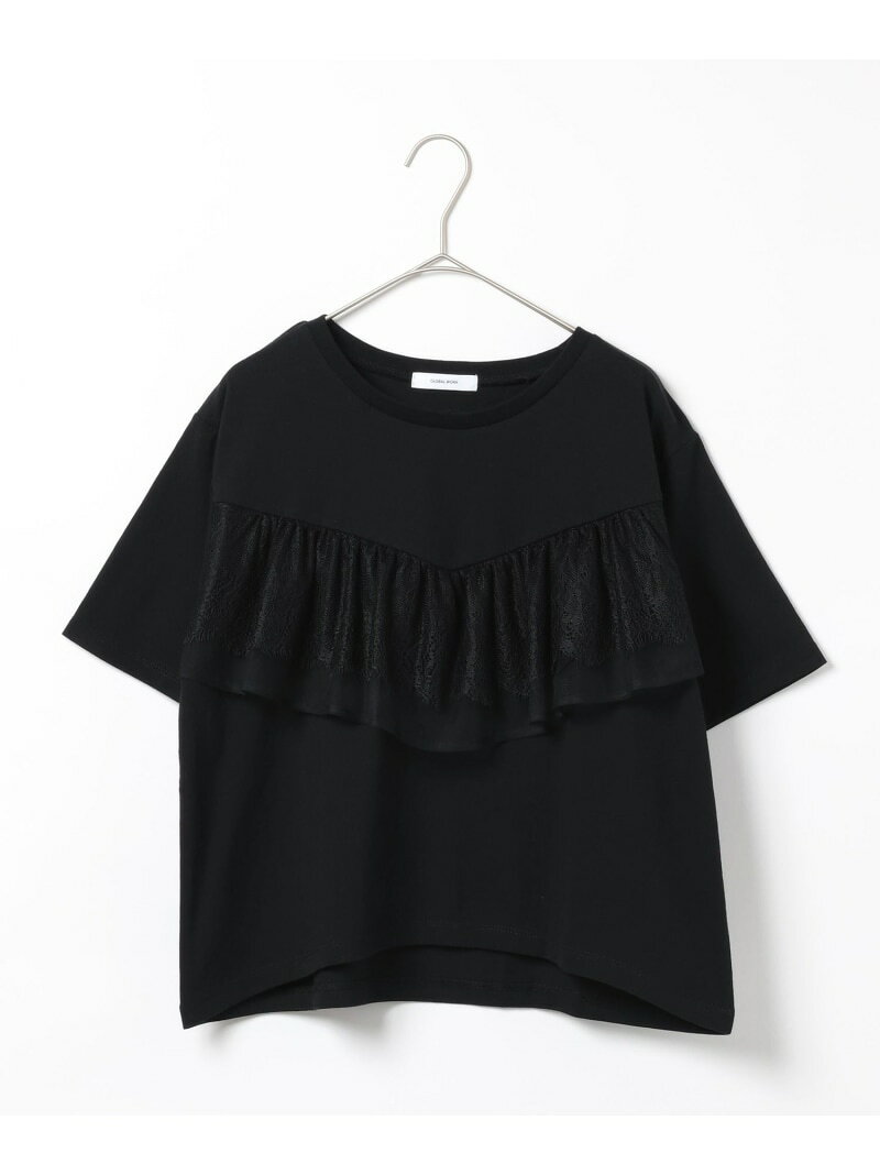 フリルレースドッキングT半袖/713292 GLOBAL WORK グローバルワーク トップス カットソー・Tシャツ ブラック ホワイト グレー[Rakuten Fashion] globalwork-10023754 GLOBAL WORK/グローバルワーク サンプル画像3