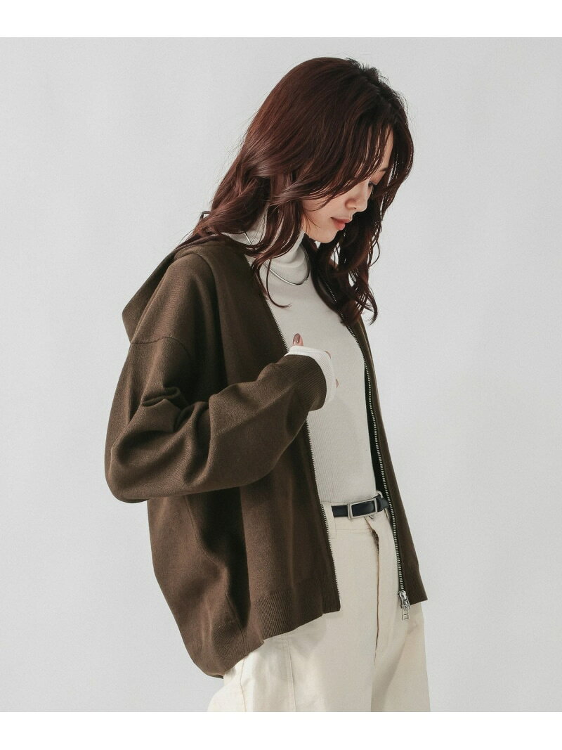 カシミヤタッチZIPパーカー/1063247 GLOBAL WORK グローバルワーク トップス ニット ホワイト ブラウン イエロー レッド【送料無料】[Rakuten Fashion] globalwork-10024501 GLOBAL WORK/グローバルワーク サンプル画像3