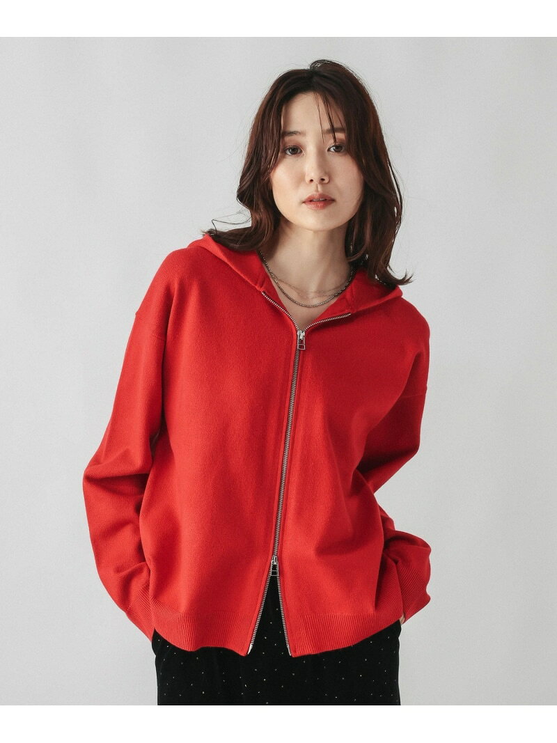 カシミヤタッチZIPパーカー/1063247 GLOBAL WORK グローバルワーク トップス ニット ホワイト ブラウン イエロー レッド【送料無料】[Rakuten Fashion] globalwork-10024501 GLOBAL WORK/グローバルワーク サンプル画像2