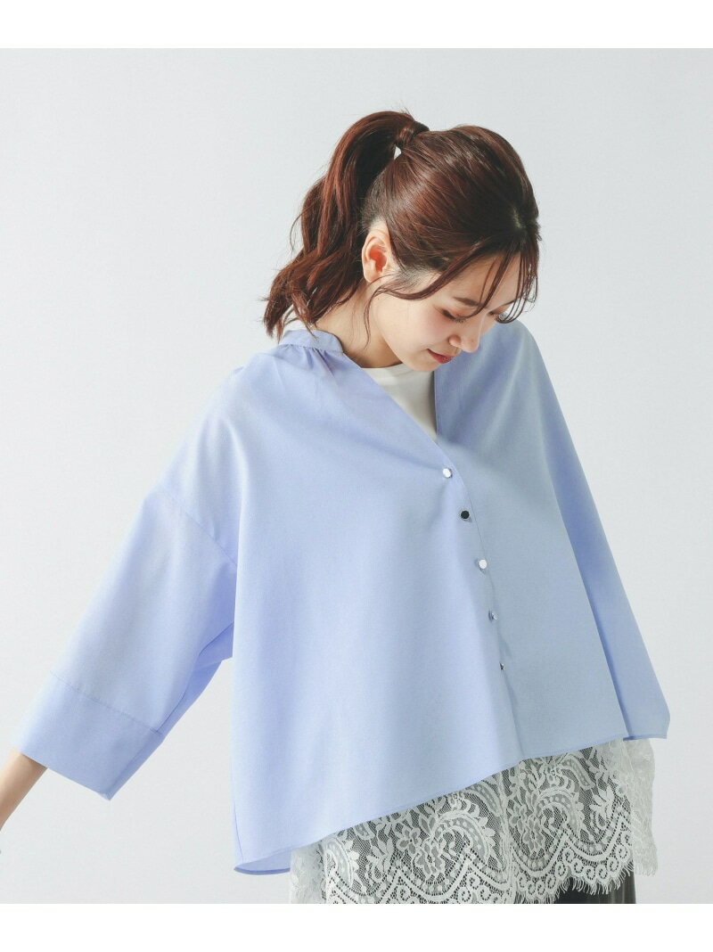 乐天商城 - AiryBreezeカーデブラウス/636699 GLOBAL WORK グローバルワーク トップス シャツ・ブラウス ブルー グレー ホワイト【送料無料】[Rakuten Fashion]