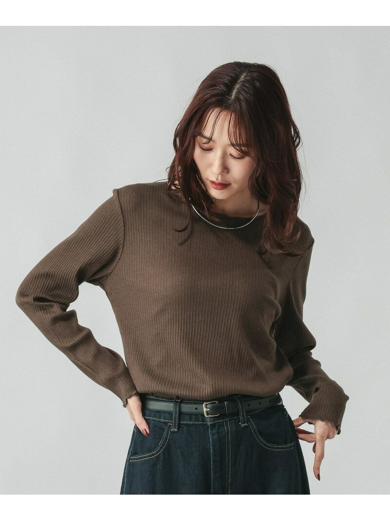 Beauteeアイレットリブ/632498 GLOBAL WORK グローバルワーク トップス カットソー・Tシャツ ホワイト ブラック ブラウン[Rakuten Fashion] globalwork-10022808 GLOBAL WORK/グローバルワーク サンプル画像3