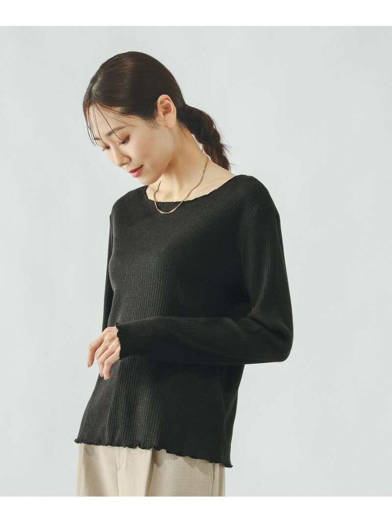Beauteeアイレットリブ/632498 GLOBAL WORK グローバルワーク トップス カットソー・Tシャツ ホワイト ブラック ブラウン[Rakuten Fashion] globalwork-10022808 GLOBAL WORK/グローバルワーク サンプル画像2