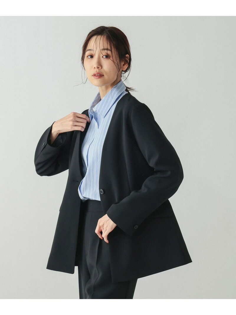 【SALE／20%OFF】ウツクシルエットWクロスジャケット/603985 GLOBAL WORK グローバルワーク ジャケット・アウター テーラードジャケット・ブレザー グレー ブラウン ブラック【RBA_E】【送料無料】[Rakuten Fashion] globalwork-10022545 GLOBAL WORK/グローバルワーク サンプル画像2