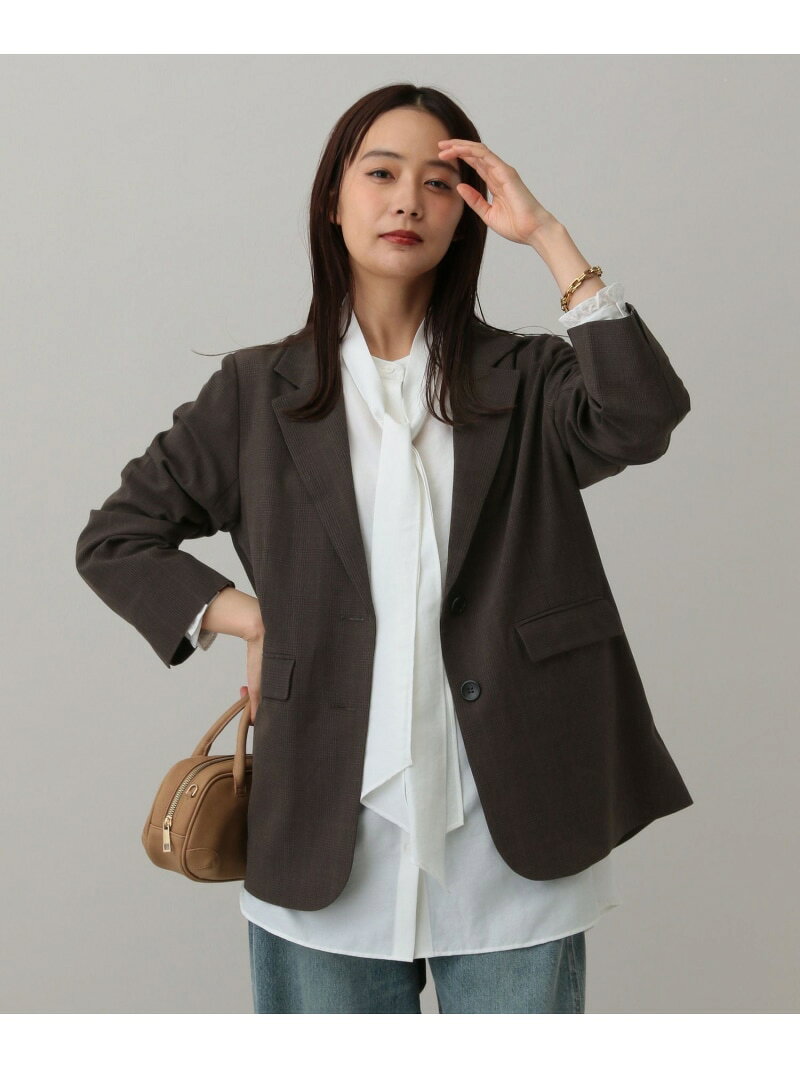 【SALE／50%OFF】MATINEE LINE/ツイルストレッチ/シングルテーラードジャケット/583769 GLOBAL WORK グローバルワーク ジャケット・アウター テーラードジャケット・ブレザー グレー ブラウン【RBA_E】【送料無料】[Rakuten Fashion] globalwork-10021813 GLOBAL WORK/グローバルワーク サンプル画像3